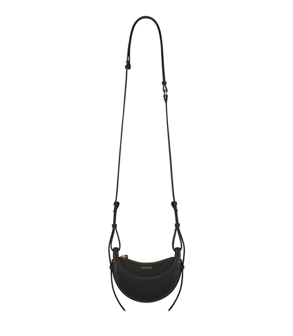 Vivienne Micro — Black Smooth Écru Stitch