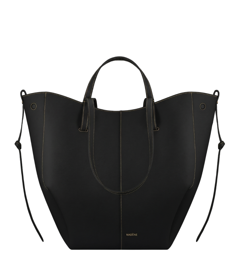 Aveline Tote — Black Grain Écru Stitch
