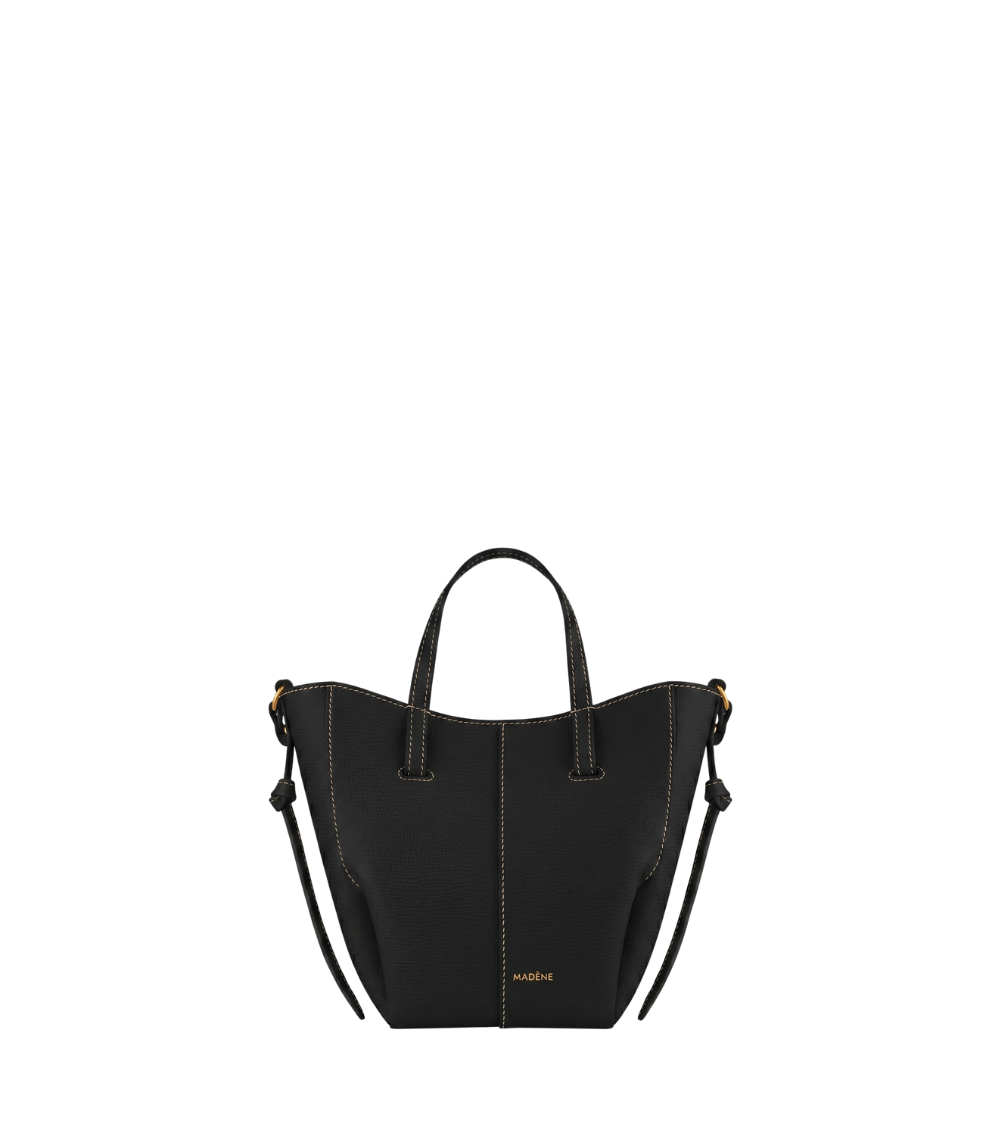 Aveline Tote Nano - Black Grain Écru Stitch