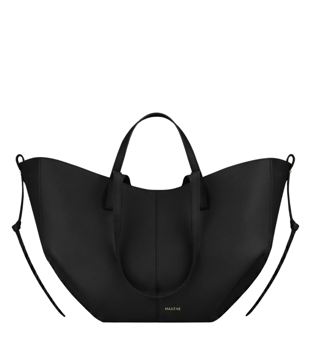 Aveline Grand - Textured Black with Ecru Stitching