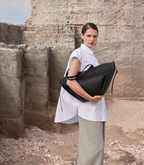 Aveline Grand - Textured Black with Ecru Stitching
