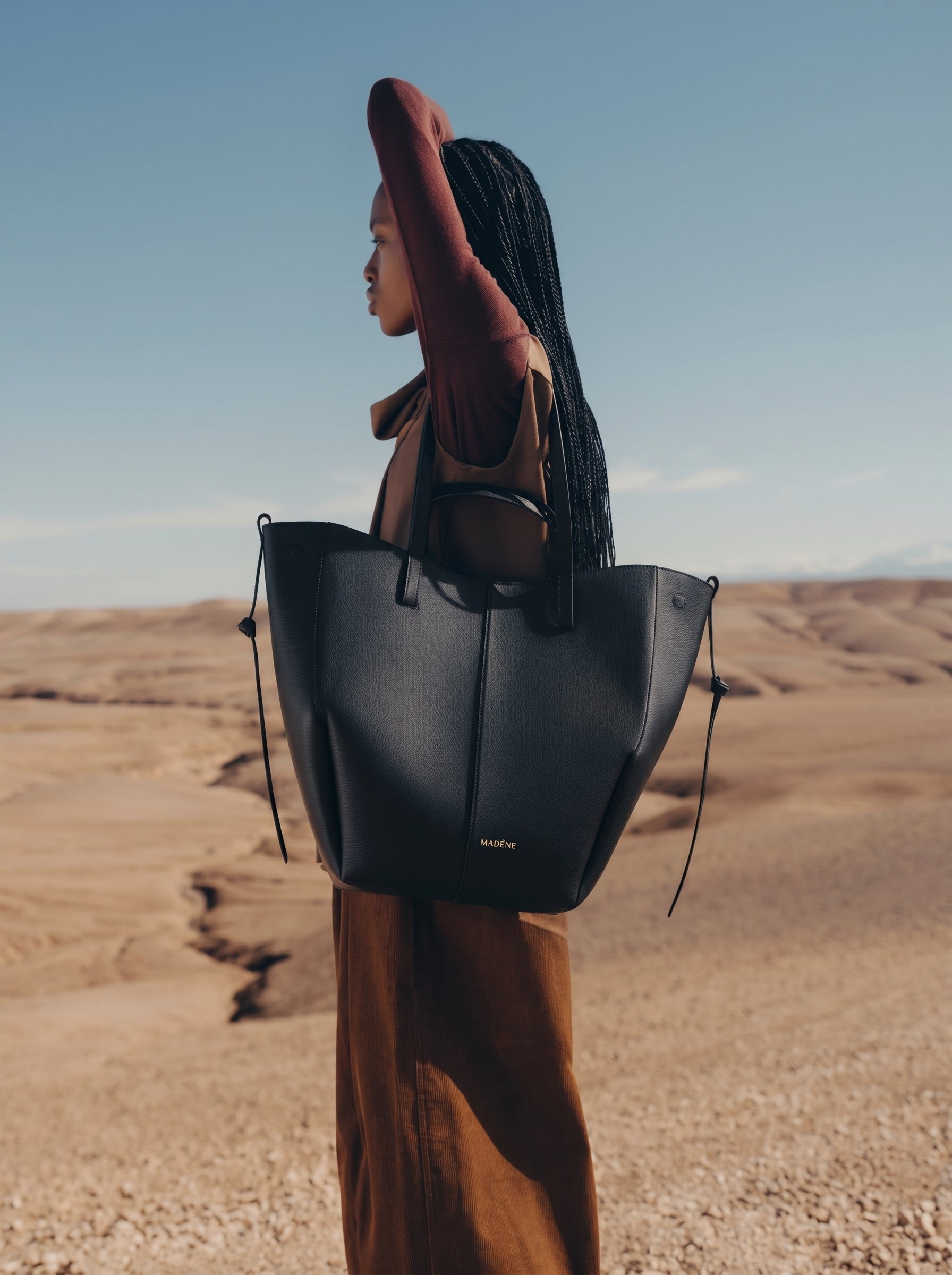 Aveline Tote — Black Grain