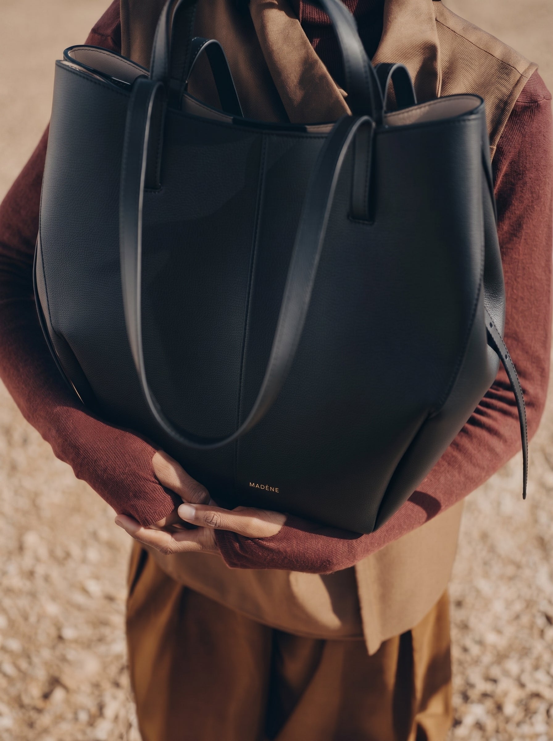 Aveline Tote — Black Grain