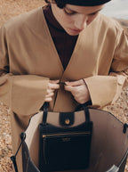 Aveline Tote — Black Grain Écru Stitch