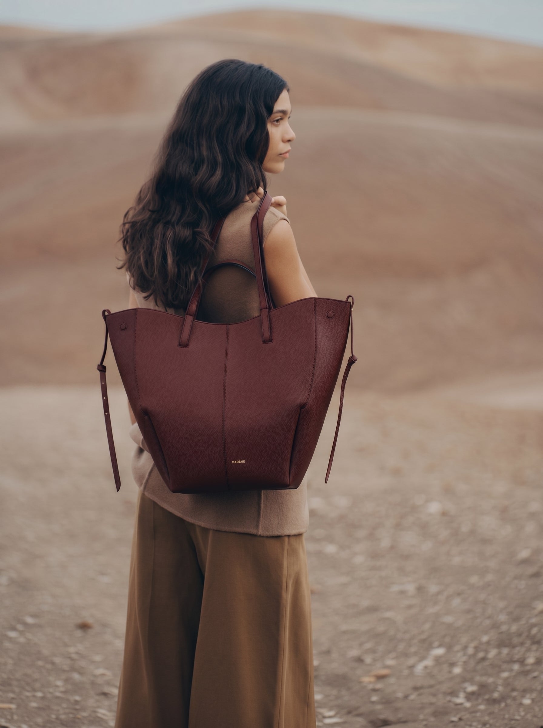 Aveline Tote - Textured Black Cherry