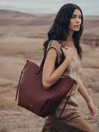 Aveline Tote - Textured Black Cherry