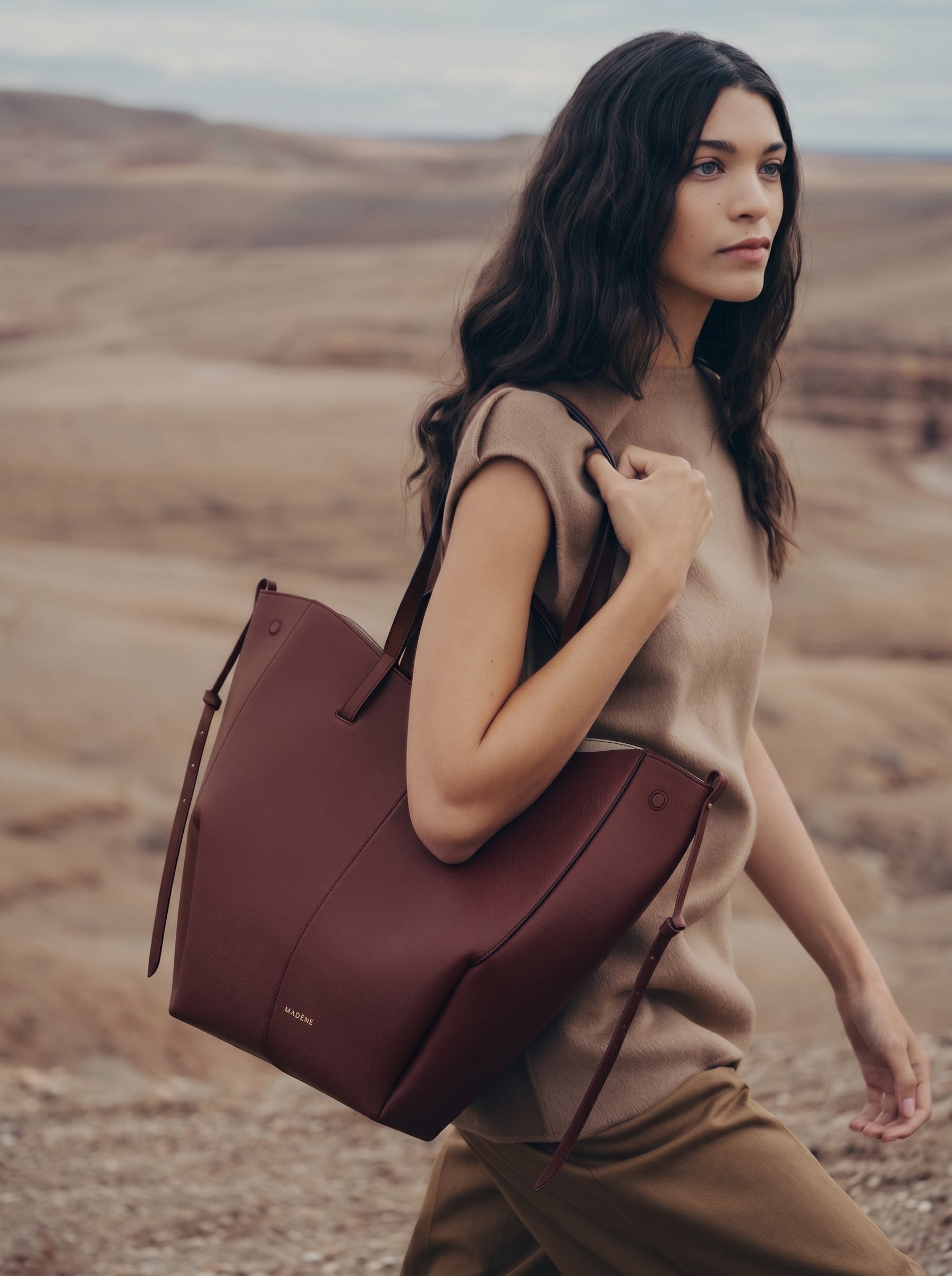 Aveline Tote - Textured Black Cherry