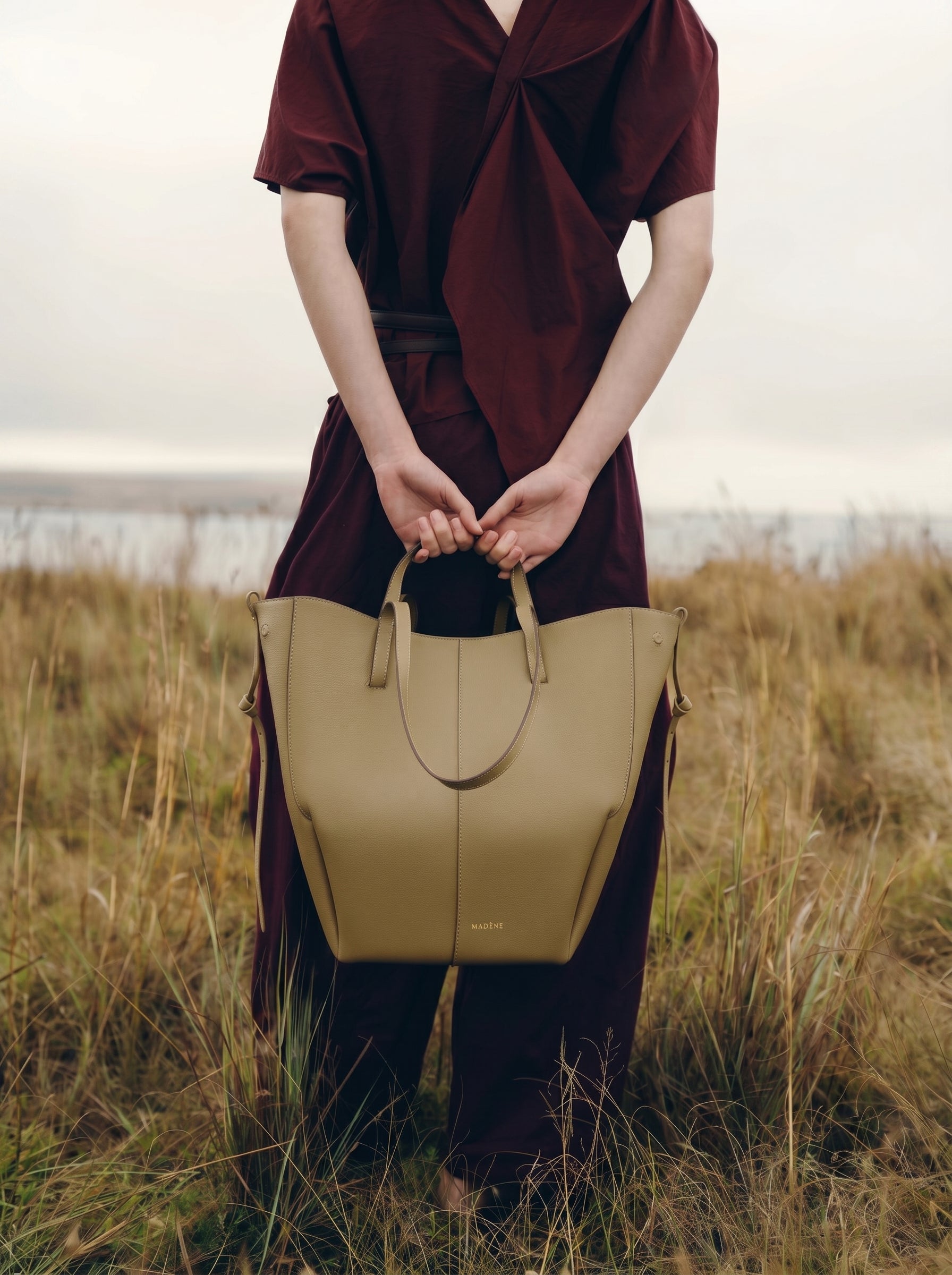 Aveline Tote - Textured Smoky Olive