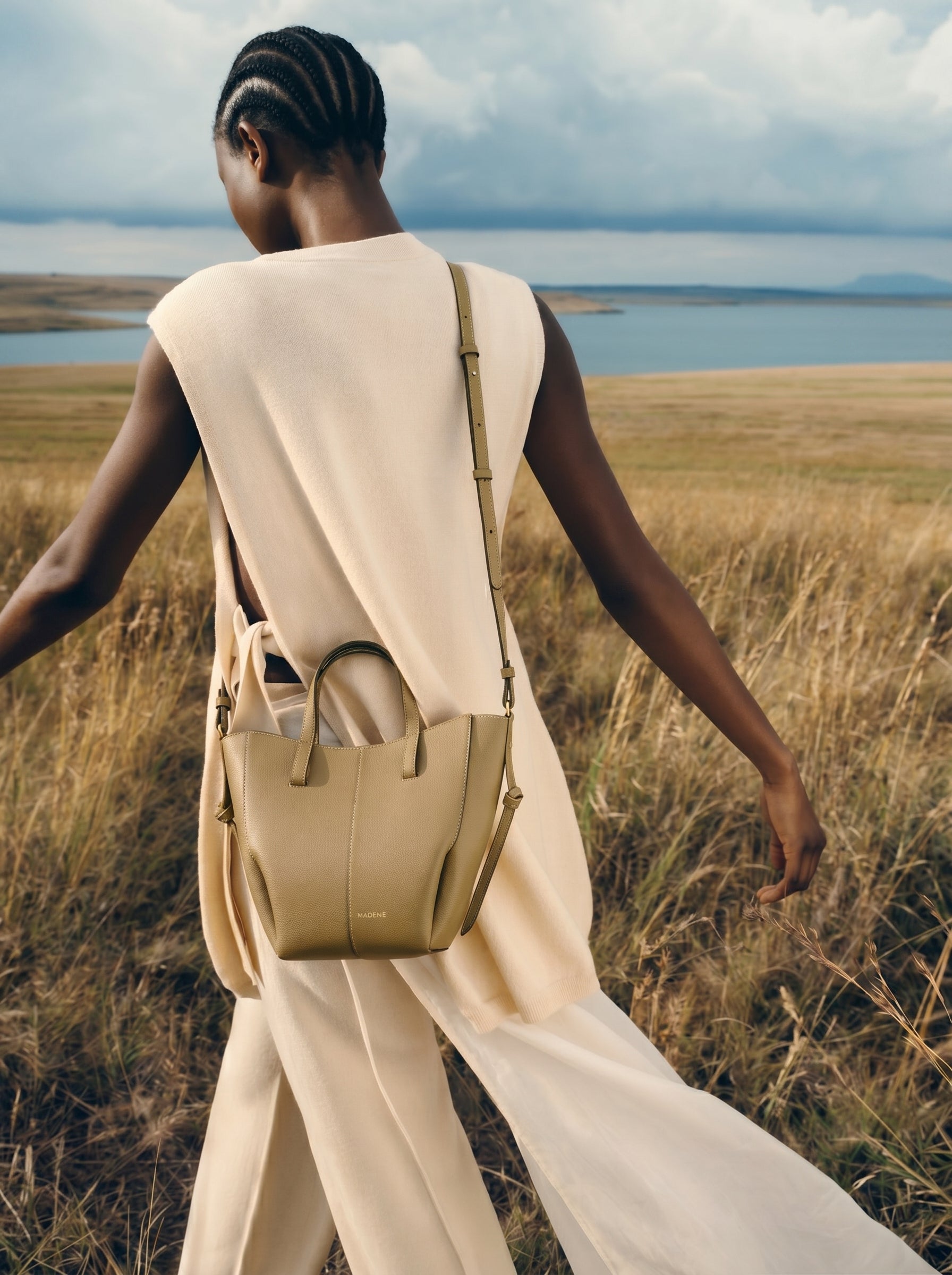 Aveline Tote Nano - Textured Smoky Olive